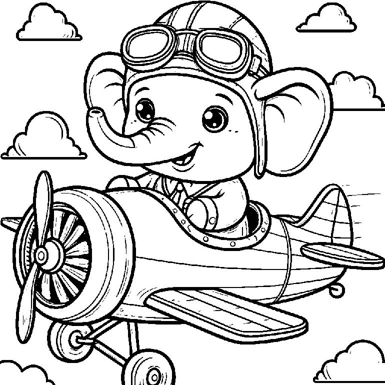 Elefant Ausmalbild für Kinder