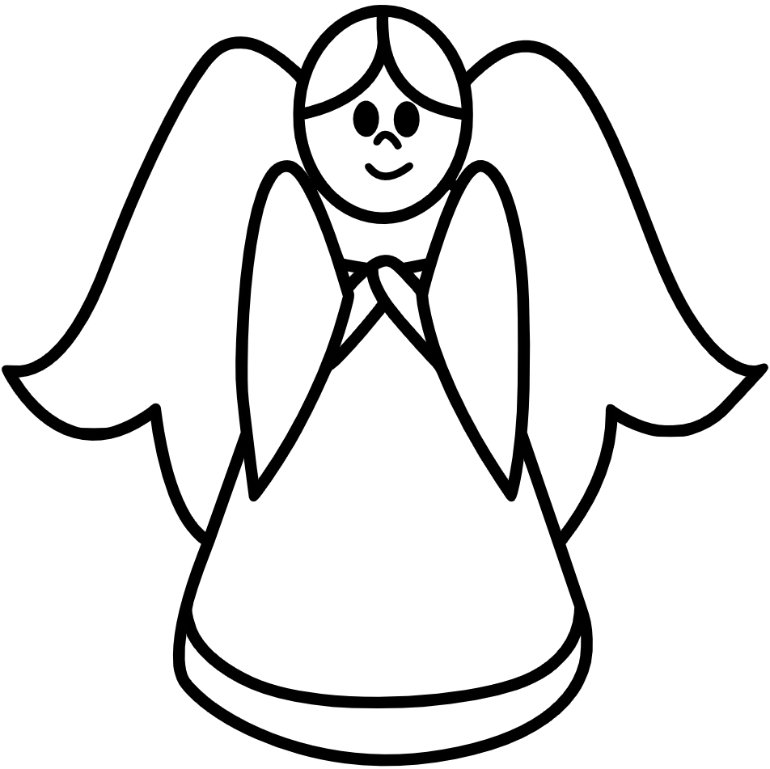 Einfaches Engel Ausmalbild für Kinder