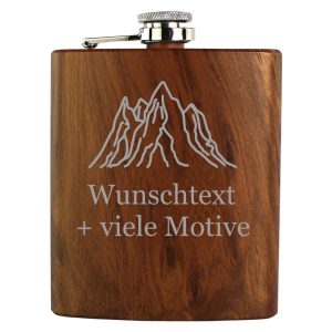 Flachmann Edelstahl mit Gravur