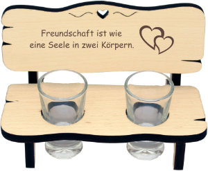 "Freundschaft ist wie" Alkoholgeschenk - Schnapsbank mit Spruch