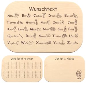 Frühstücksbrettchen für den Schulanfang