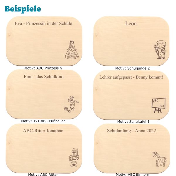 Frühstücksbrettchen Schulanfang