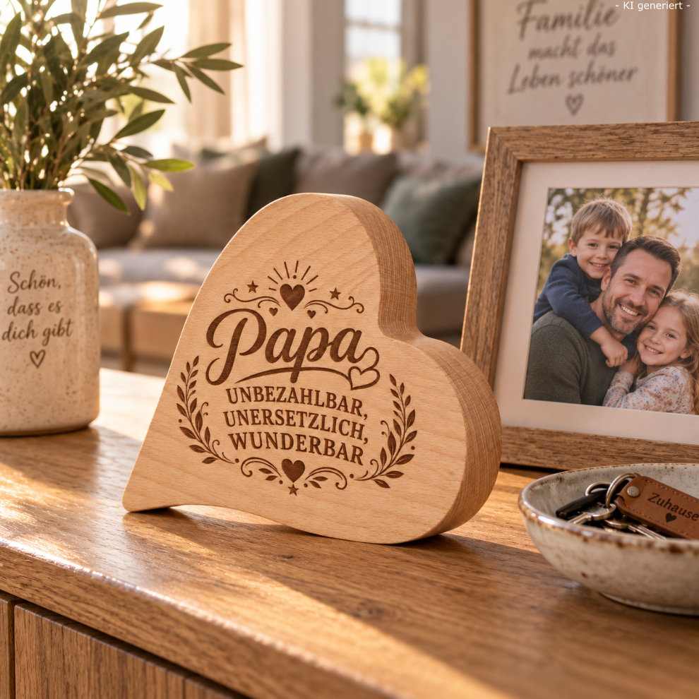 Geburtstagsgeschenk für den Papa aus Holz mit Gravur