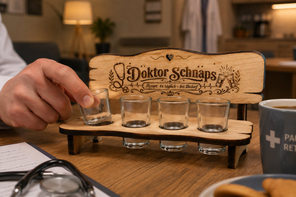 Geschenk für Medizinstudenten mit Schnaps und Alkohol