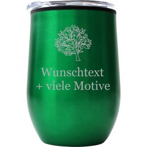 gravierter Trinkbecher grün