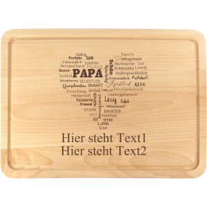 Graviertes Brotzeitbrett mit Papa Herz