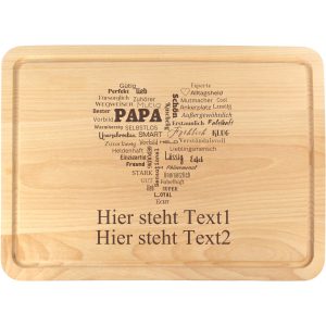 Graviertes Brotzeitbrett mit Papa Herz