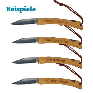 Graviertes Klappmesser Beispiele