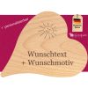 Holzherz mit Wunschtext und Wunschmotiv