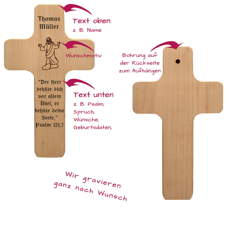 Kreuz für Kinder Arche Noah 18 cm Kruzifix Holz-Kreuz Geschenkbox
