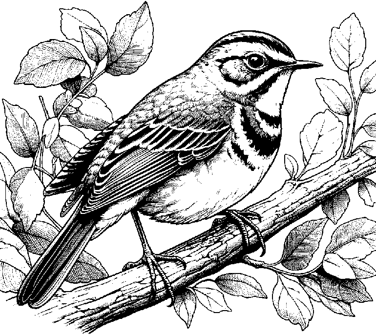 Malvorlage heimischer Vogel: Blaukehlchen