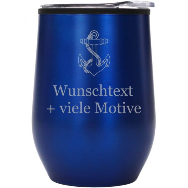 Mehrwegbecher Blau mit Gravur