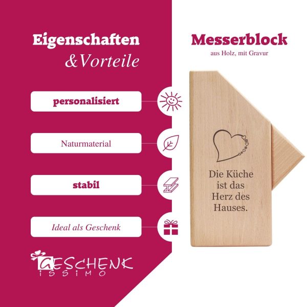 Messerblock aus Holz mit Gravur Vorteile