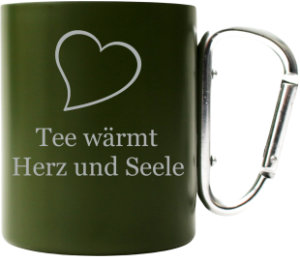 Outdoor Tasse mit Gravur grün