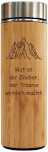 Personalisierte Flasche mit Motivationsspruch