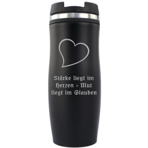 Personalisierter Kaffeebecher To Go mit motivierendem Spruch