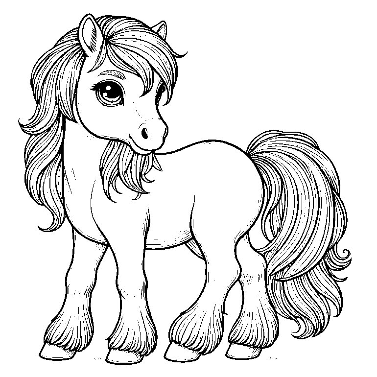 Pony Ausmalbild Kinder