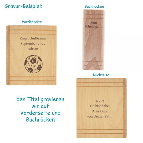 Schulanfangsgeschenk mit Name - Gravurbeispiele