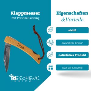 Eigenschaften & Vorteile des Taschenmesser mit Namensgravur