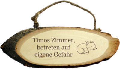 Türschild für Kinderzimmer mit Gravur