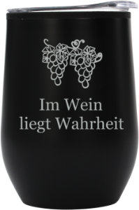 Weinbecher mit Gravur schwarz